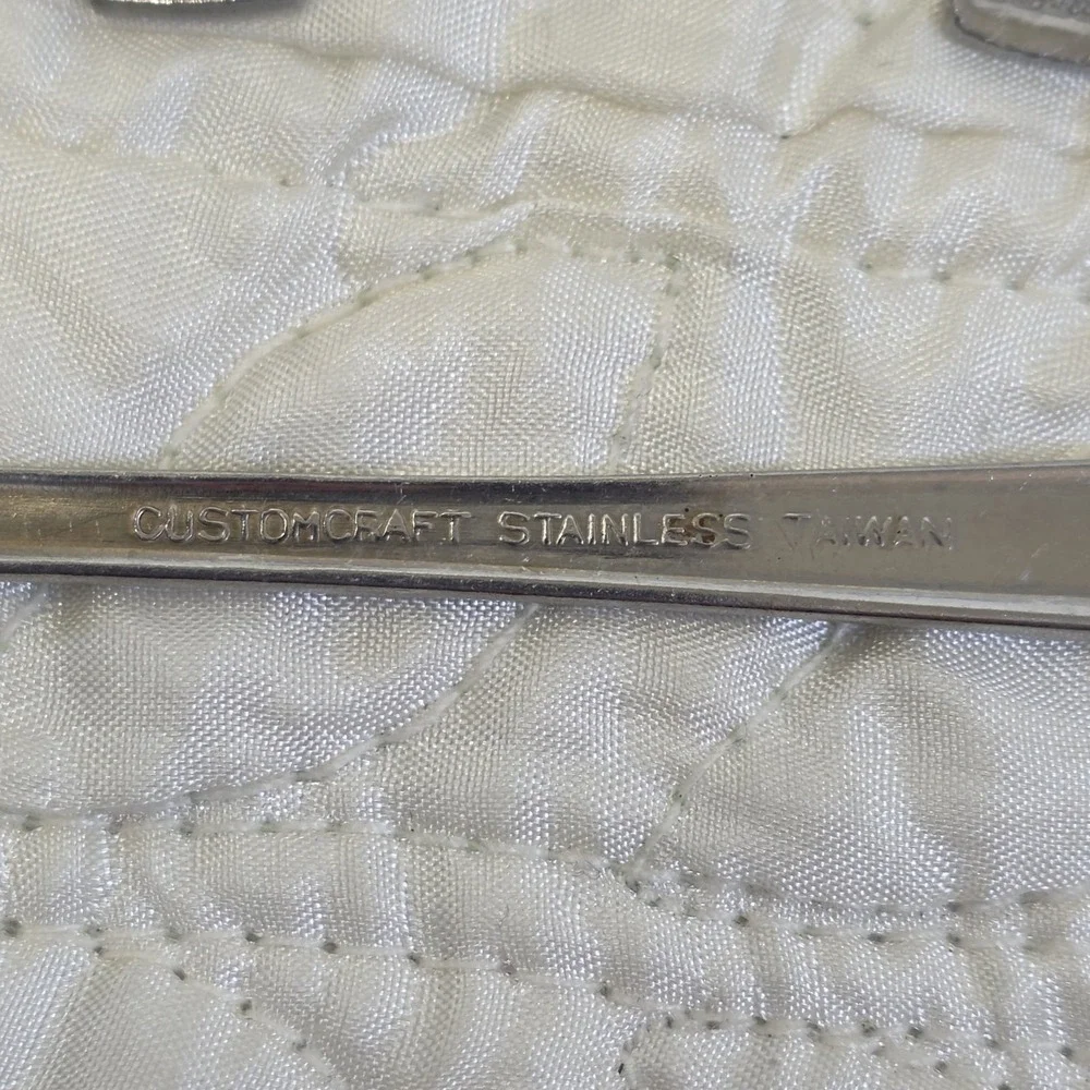 Vintage MCM Customcraft Fleur De Lis Flatware Silverware 15-Piece Set Stainless